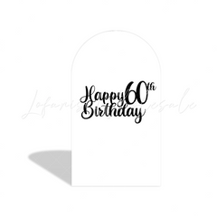 Happy 60th Birthday Party Arch Backdrop Wall Cloth Cover