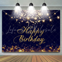 Lofaris Happy Birthday Gold Glitter Bokeh Backdrop for Party