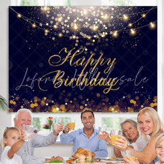 Lofaris Happy Birthday Gold Glitter Bokeh Backdrop for Party