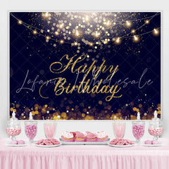 Lofaris Happy Birthday Gold Glitter Bokeh Backdrop for Party