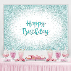 Lofaris Happy Birthday Mint Green Glitter Bokeh Backdrop for Party