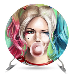 Lofaris Harley Quinn Themed Circle Party Backdrop Kit For Girl