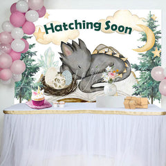 Lofaris Hatching Soon Dragon Pines Baby Shower Backdrop