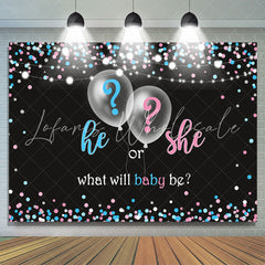 Lofaris He or She Blue and Pink Balloon Baby Shower Backdrop