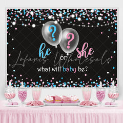 Lofaris He or She Blue and Pink Balloon Baby Shower Backdrop