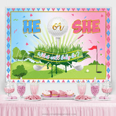 Lofaris Cute Golf Course Theme Gender Baby Shower Backdrop