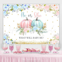 Lofaris He Or She What Will Baby Be Autumn Shower Backdrop