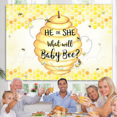 Lofaris He Or She What Will Baby Bee Theme Shower Backdrop