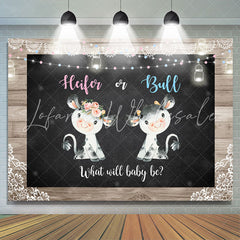 Lofaris Heifer Or Bull Black Lace Wooden Baby Shower Party Backdrop