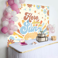 Lofaris Here Comes The Sun Groovy Boho Baby Shower Backdrop