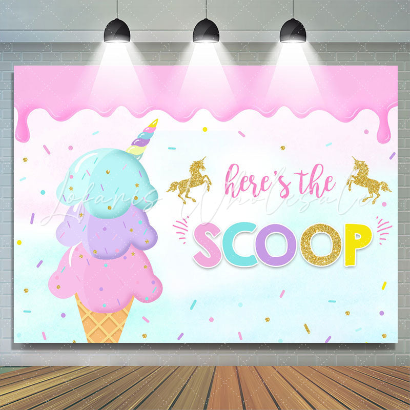 Lofaris Heres The Scoop Ice Cream Balls Sweet Birthday Backdrop