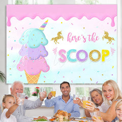 Lofaris Heres The Scoop Ice Cream Balls Sweet Birthday Backdrop