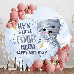 Lofaris Hes A Little Four Nado Round 4th Birthday Backdrop