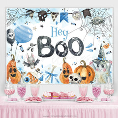 Lofaris Hey Boo Ghost Balloon Halloween Baby Shower Backdrop