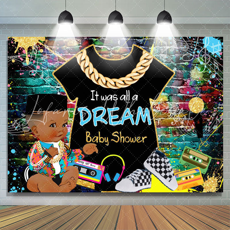 Lofaris Hip Hop Graffiti Wall A Dream Baby Shower Backdrop