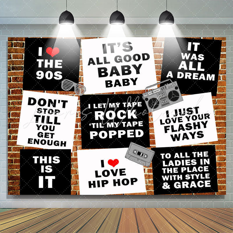 Lofaris Hip Hop Its All Good Baby 90s Brick Backdrop For Boy