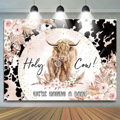 Lofaris Holy Cow Warm Glitter Floral Gender Reveal Backdrop