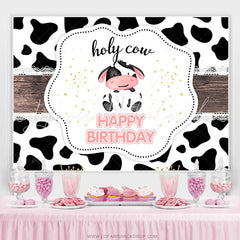 Lofaris Holy Cow Western Theme Happy Birthday Backdrop For Girl