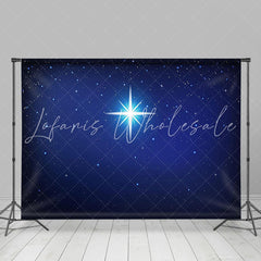 Lofaris Holy Light Night Star Dark Blue Christmas Backdrop