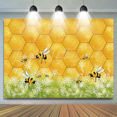 Lofaris Honey Bee Newborn Baby Shower Backdrop For Photo