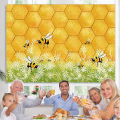 Lofaris Honey Bee Newborn Baby Shower Backdrop For Photo