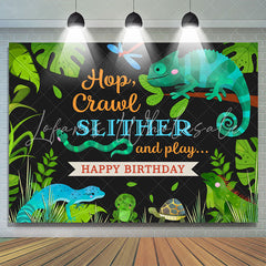 Lofaris Hop Crawl Slither Jungle Animals Birthday Backdrop