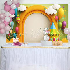 Lofaris Hot Air Balloon Lovely House Cloud Birthday Backdrop