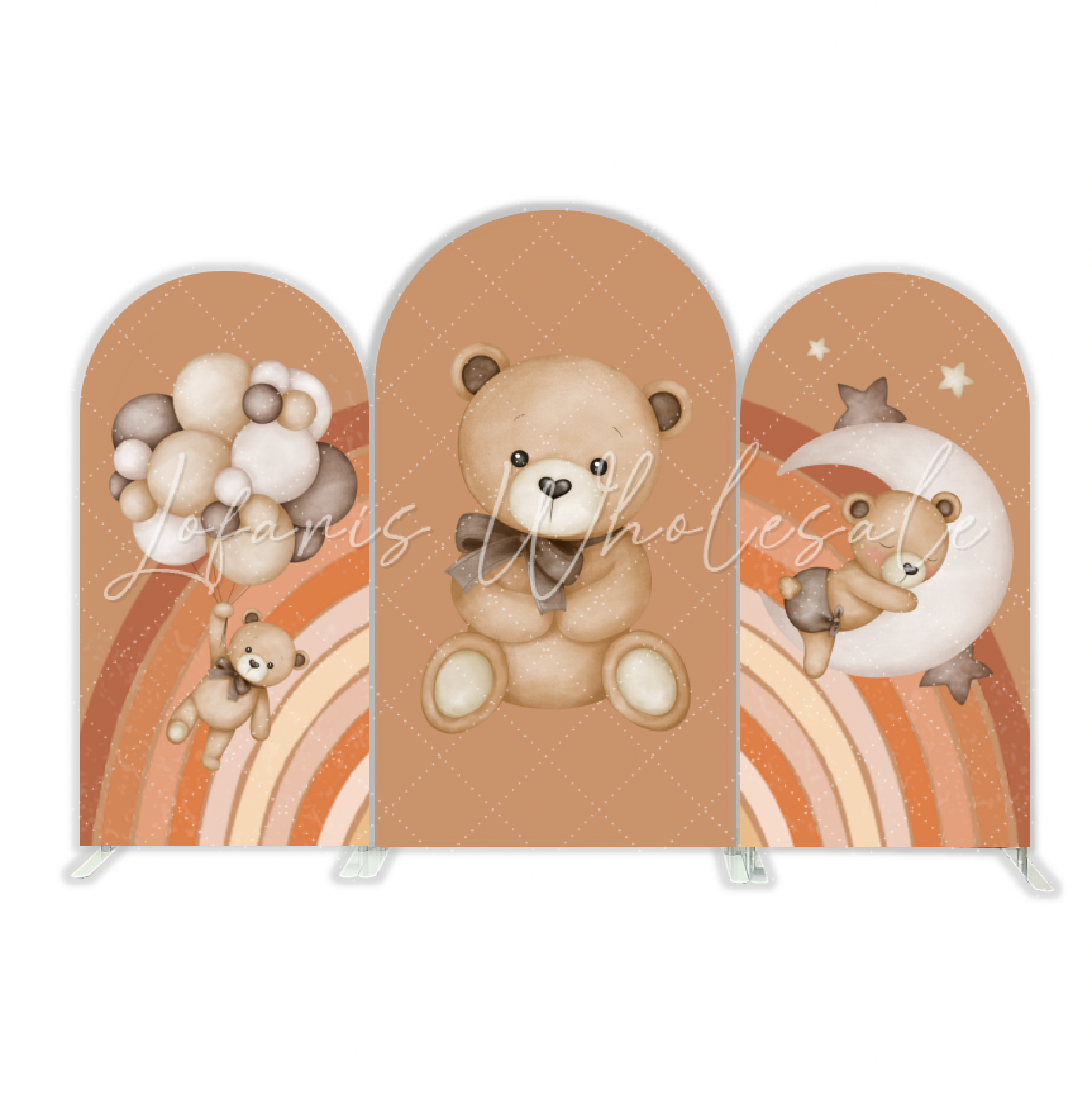 Hot Air Balloon Teddy Bear Birthday Party Arch Backdrop Wall Cloth Cover