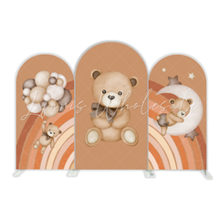 Hot Air Balloon Teddy Bear Birthday Party Arch Backdrop Wall Cloth Cover