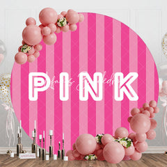 Lofaris Hot Pink Vertical Stripe Round Backdrop For Party