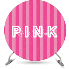 Lofaris Hot Pink Vertical Stripe Round Backdrop For Party