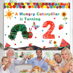 Lofaris Hungry Caterpillar Is Turning Two Birthday Backdrop