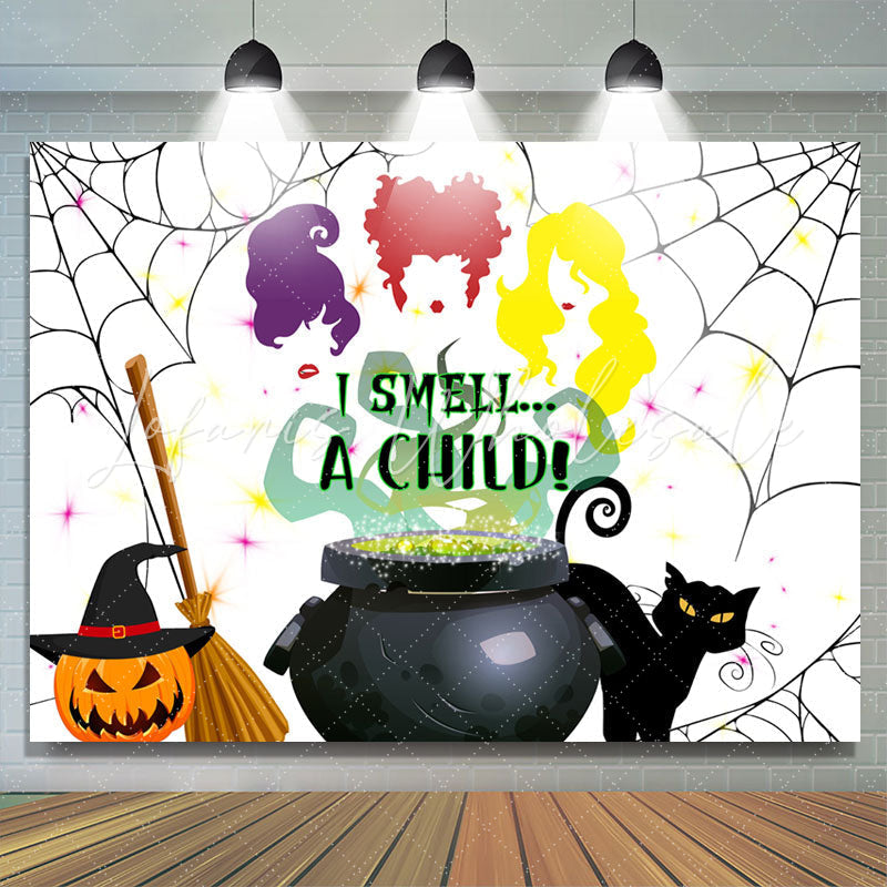 Lofaris I Smell A Child Halloween Baby Shower Backdrop Banner