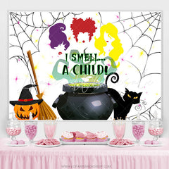 Lofaris I Smell A Child Halloween Baby Shower Backdrop Banner