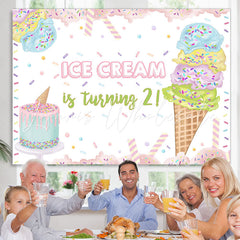 Lofaris Ice Cream Is Turning 2 Sweet 2rd Birthday Backdrop