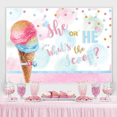 Lofaris Ice Cream She Or He Baby Shower Backdrop Decoration