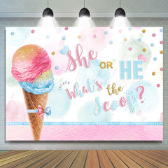 Lofaris Ice Cream She Or He Baby Shower Backdrop Decoration