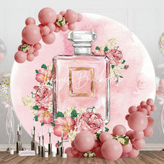 Lofaris Ink Pink Perfume Floral Watercolor Round Backdrop