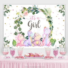 Lofaris It Is A Girl Animals And Wreaths Baby Shower Backdrop