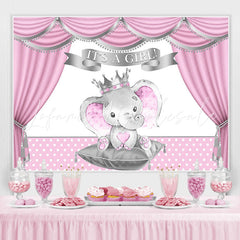 Lofaris It Is A Girl! Baby Elephant Shower Backdrop