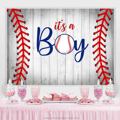 Lofaris Its A Boy Baseball Theme Cute Baby Shower Backdrop