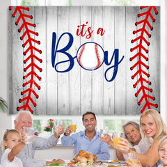 Lofaris Its A Boy Baseball Theme Cute Baby Shower Backdrop