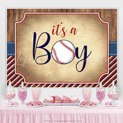 Lofaris Its A Boy Baseball Theme Lovely Baby Shower Backdrop