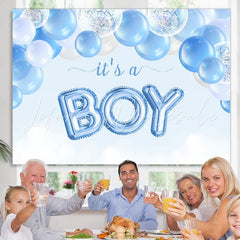 Lofaris Its A Boy Blue Balloons Theme Baby Shower Backdrop