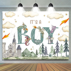 Lofaris Its A Boy Castle Forest Magic Baby Shower Backdrop