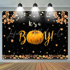 Lofaris Its A Boy Pumpkin and Leaves Backdrop for Baby Shower