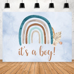 Lofaris Its A Boy Rainbow Theme Baby Shower Party Backdrop