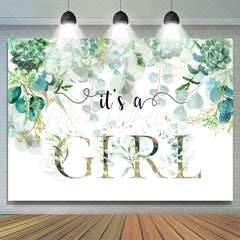 Lofaris Its A Girl Green Garden Baby Shower Backdrop For Party