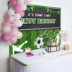 Lofaris Its Game Time Football Field Happy Birthday Backdrop