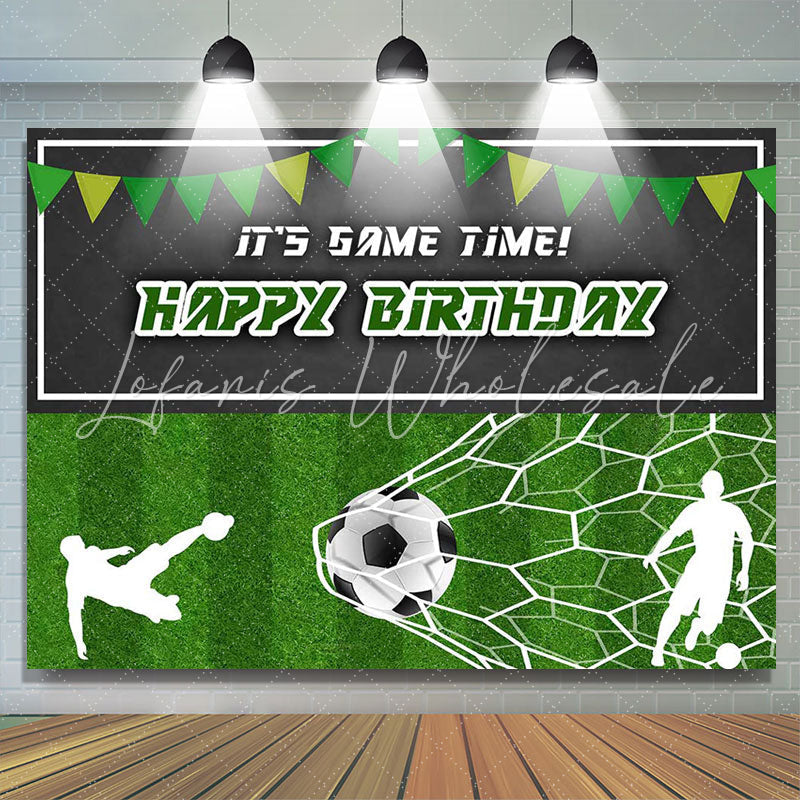 Lofaris Its Game Time Football Field Happy Birthday Backdrop